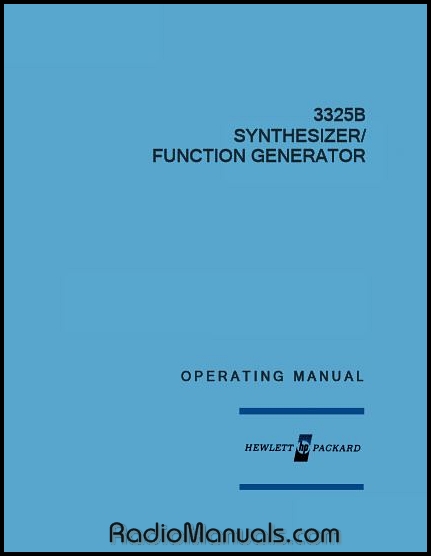 HP 3325B Operating Manual HP 3325B Operating Manual